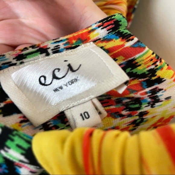 eei New York Vibrant Abstract Printed Vacation Maxi Dress Size 10 - Picture 10 of 11